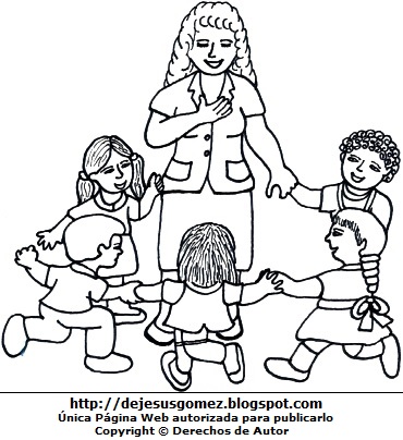 Featured image of post Dibujo De Una Maestra Con Sus Niños Para Colorear