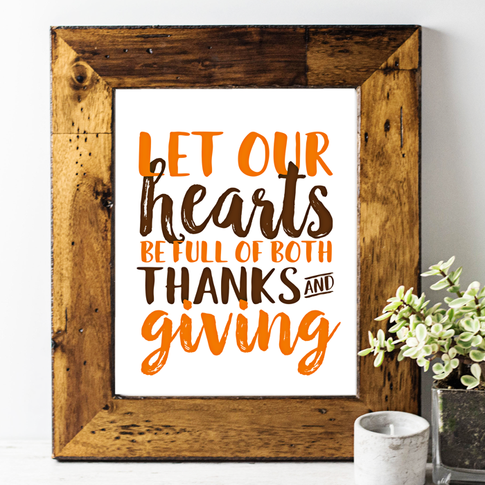 Free Thanksgiving Printable | This free (instant download) 8x10 printable is perfect for all season long.