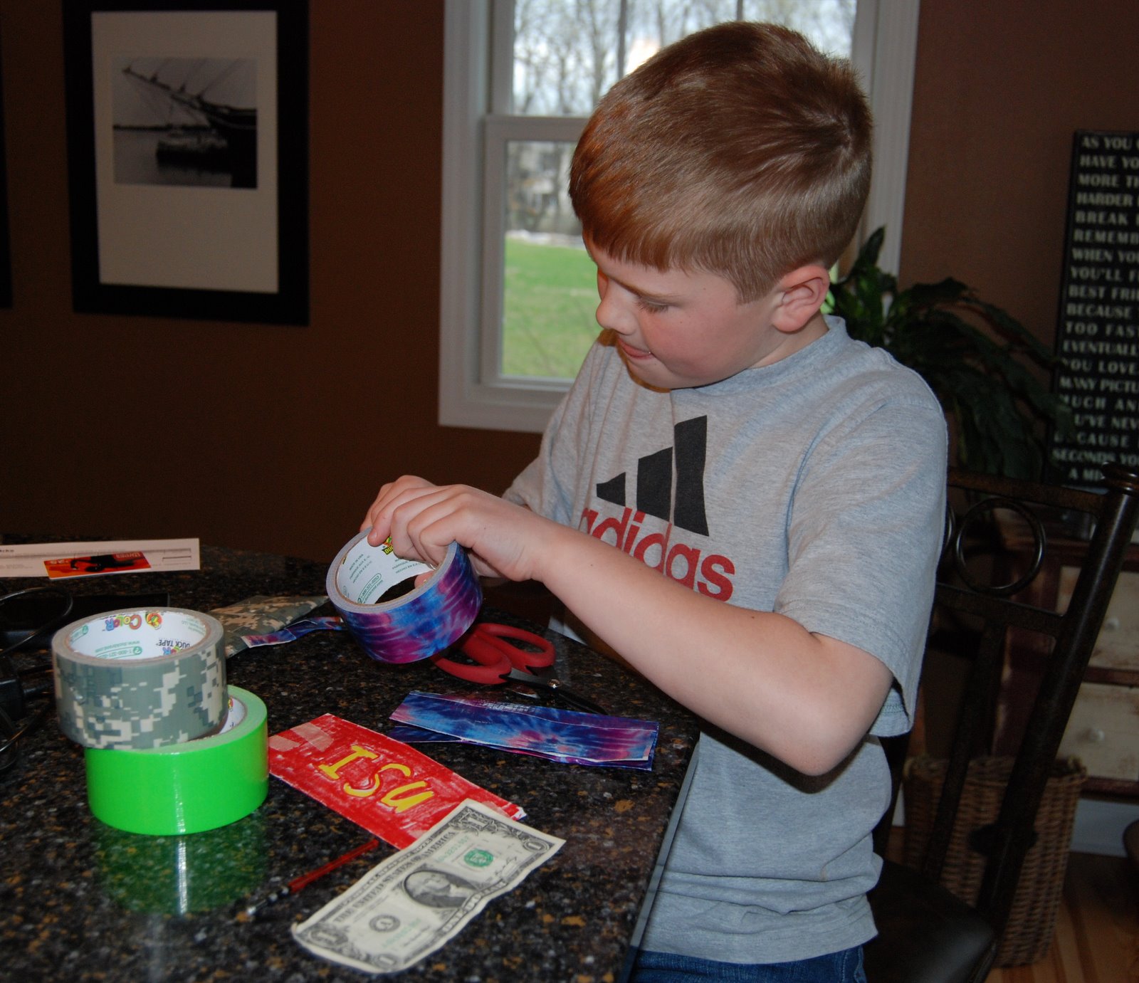 a blonde and 3 boys duct tape...