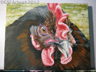 chicken hen acrylic painting