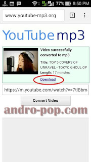 Proses convert video youtube ke mp3