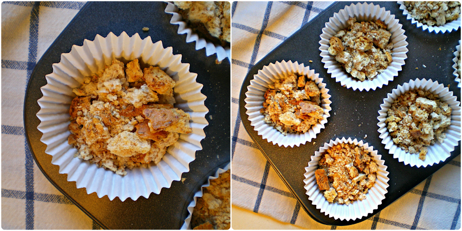 Muffins de pan integral, queso y tomate: Pan tostado para base