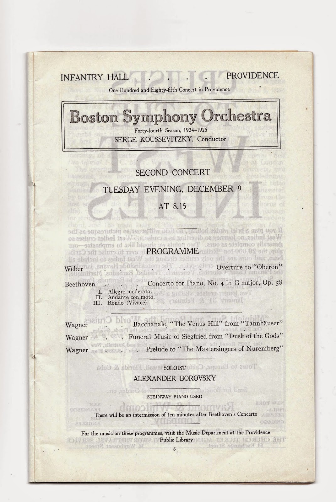 Alexander K Borovsky Master Pianist Programs