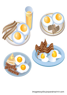 dibujos de platos de huevos fritos