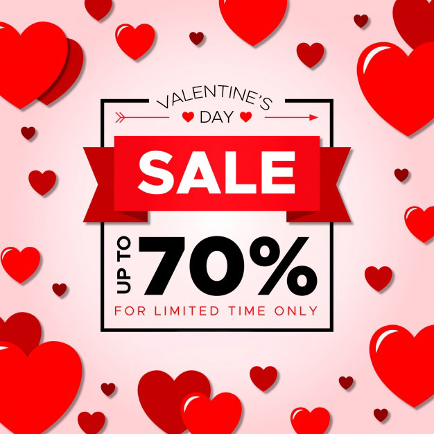Creative valentine sale background Free Vector