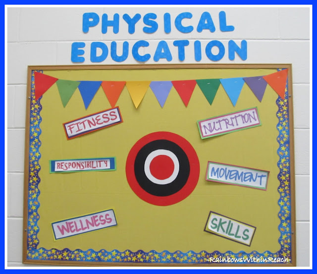 photo of: Physical Education Bulletin Board via RainbowsWithinReach RoundUP 