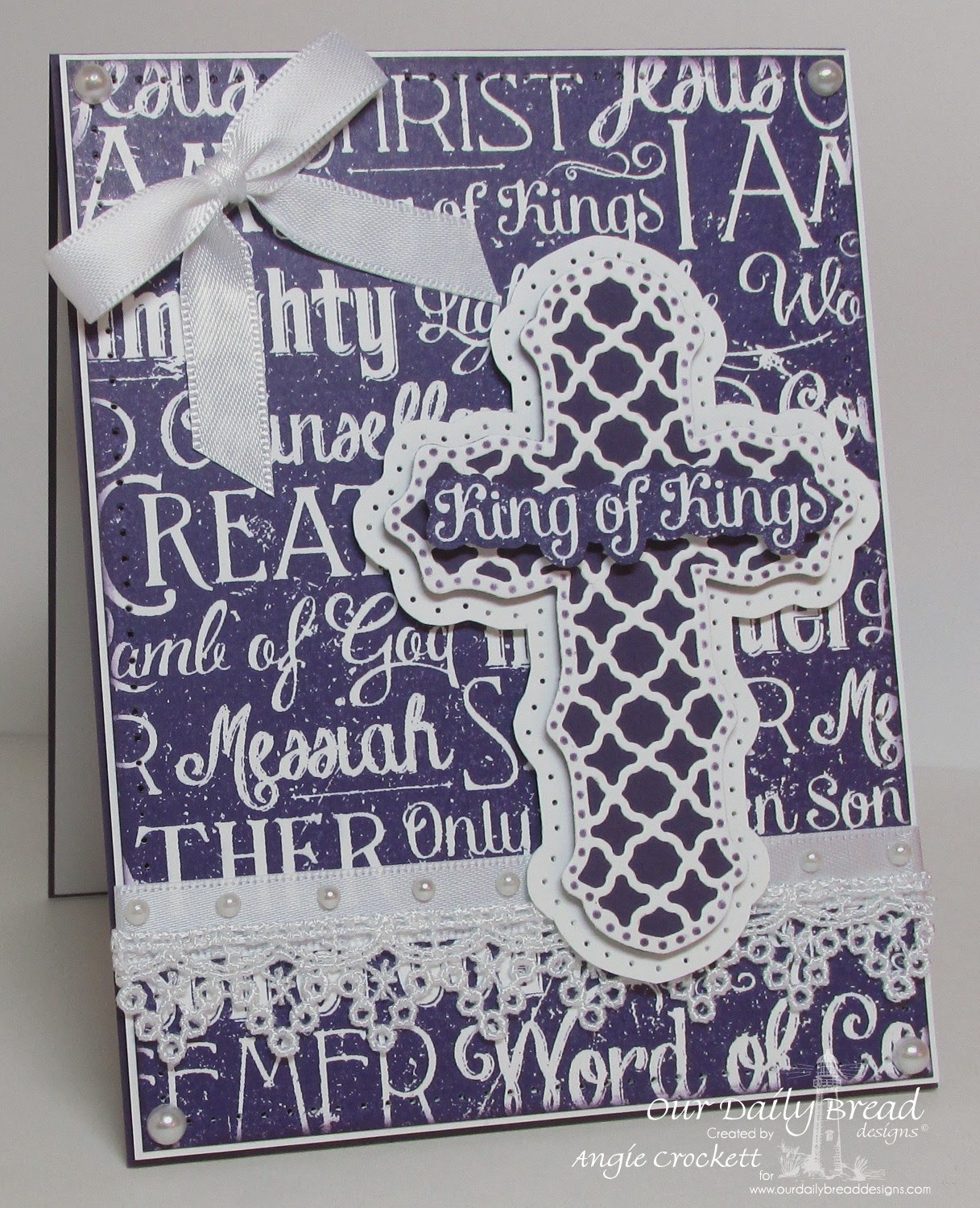ODBD Chalkboard Word Collage Background, ODBD Custom Ornamental Crosses Die Set, Card Designer Angie Crockett