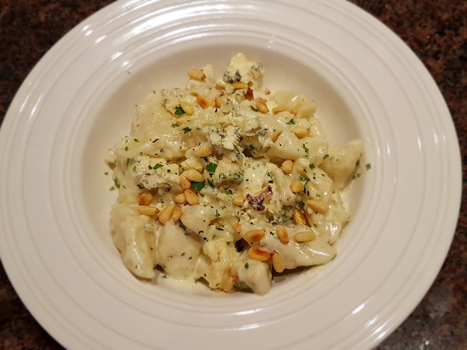 Almost Wasted Gnocchi with Cauliflower in a Blue Cheese Cream Sauce