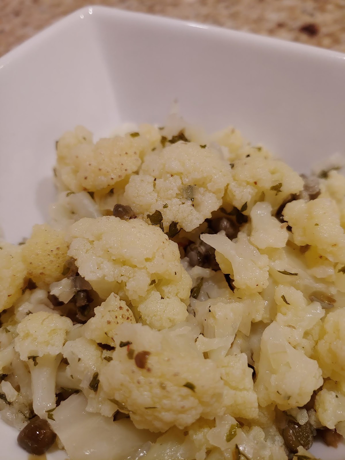 A Savory Table Cauliflower with LemonCaper Vinaigrette