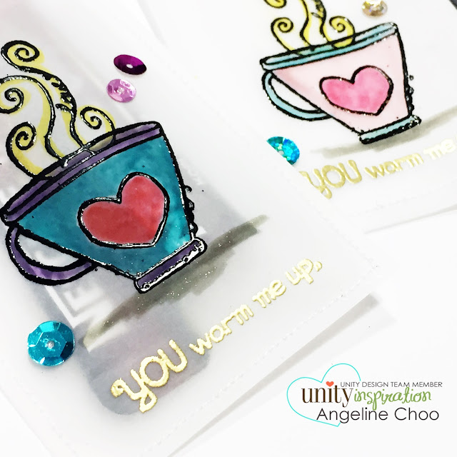 ScrappyScrappy: Summer Coffee Lovers Blog Hop with Unity Stamp - vellum gift pockets #scrappyscrappy #unitystamp #stamp