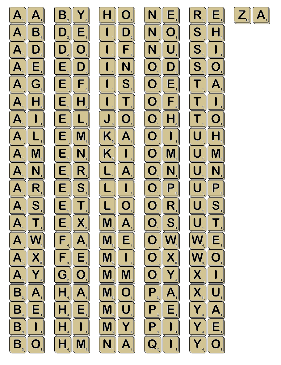 Scrabble 2 Letter Words