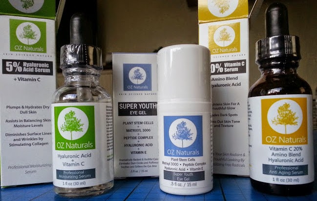 Oz Naturals Skincare Range Review including Hyaluronic Acid and vitamin C