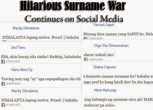 Hilarious Surname War Continues on Social Media