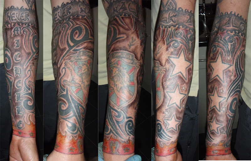 Half of the sleeve already completed just the top bit left to go and  title=