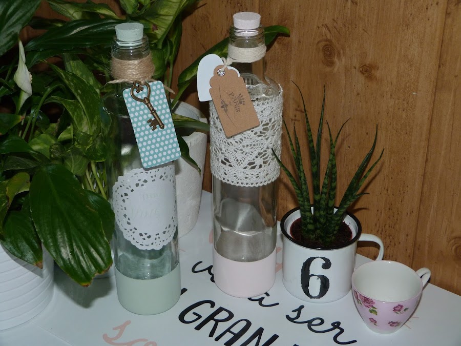 isabelvintage-vintage-botella-cristal-decorada-chalk paint