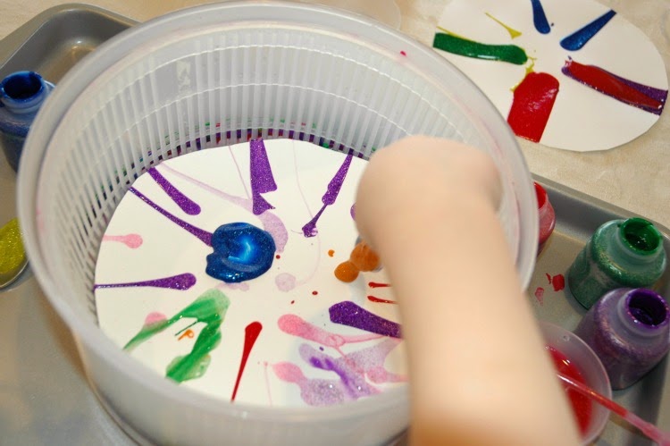 Rainbow Spin Art Process Painting