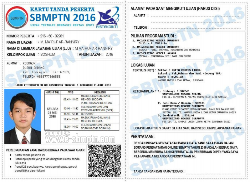 Cara Mencetak Kartu Peserta Sbmptn 2016 2017 Soal Utbk Sbmptn 2021 Dan Pembahasan Pdf