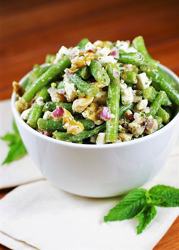 Fresh Green Bean, Walnut, & Feta Salad | The Kitchen is My Playground