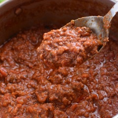 Receta para preparar salsa boloñesa con carne y chorizo