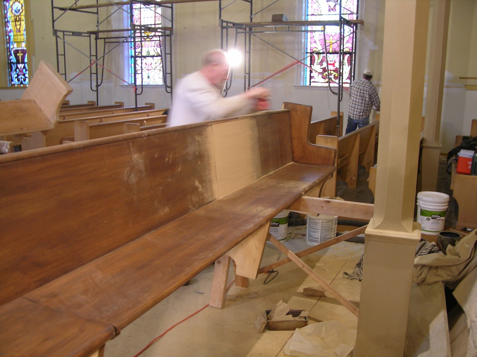 Church Pew Restoration and Refinishing St John, WI Church Pew