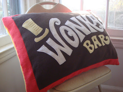 wonka bar pillow