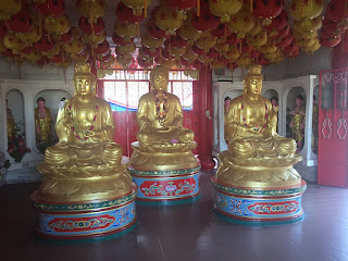 Gold temple statues in Penang.