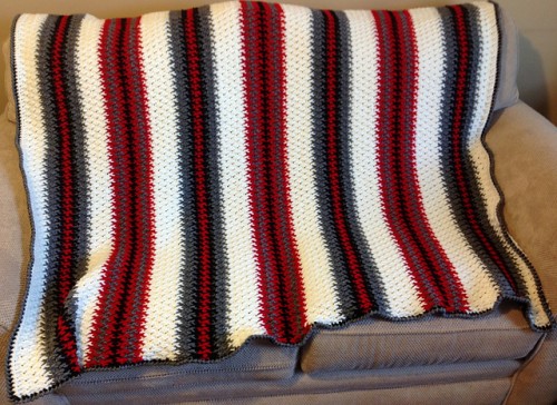 Beautiful Skills - Crochet Knitting Quilting : Textured Stripes Throw ...