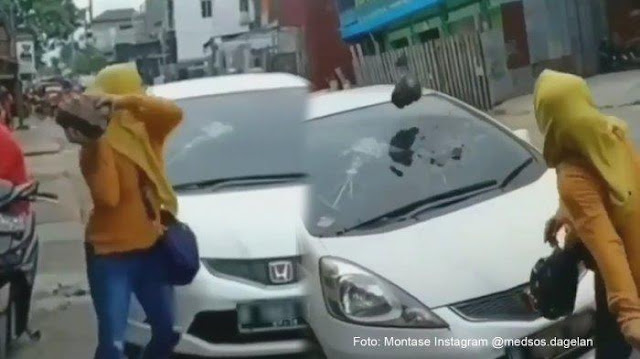 Video Wanita Lempari Bongkahan Batu Ke Kaca Mobil, Diduga Suami Ketahuan Selingkuh Video Wanita Lempari Bongkahan Batu Ke Kaca Mobil, Diduga Suami Ketahuan Selingkuh