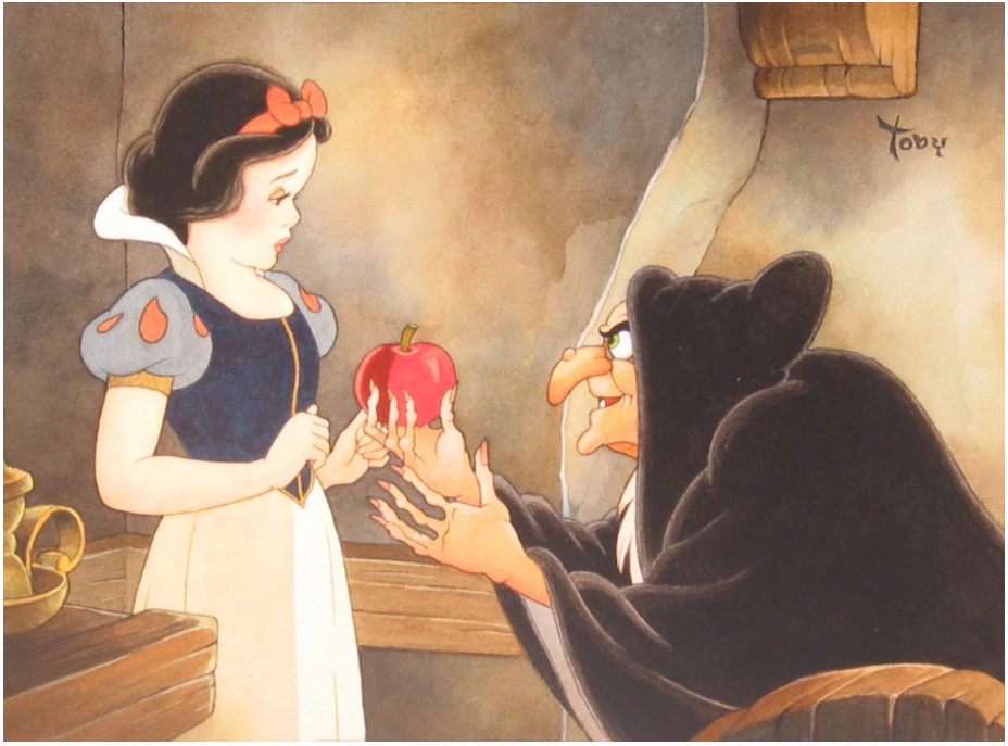 Каждый гном подарил белоснежке ягоды. Отравленное яблоко Белоснежка. Белоснежка с яблоком. Белоснежка арт. Белоснежка ест яблоко.
