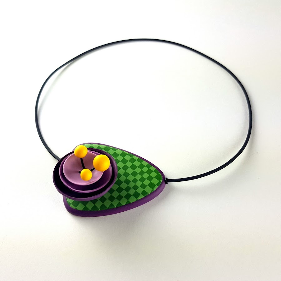 colgante flor abstracta polymer clay