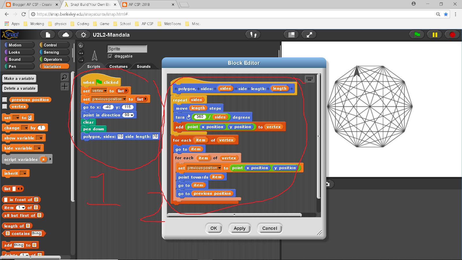 William Wang Computer Science Snap! U2L2Mandala