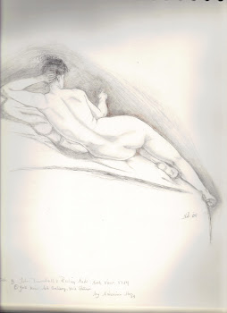 original sketch-nanette stein  (John Trumble-1784-Reclining Nude:Back View)