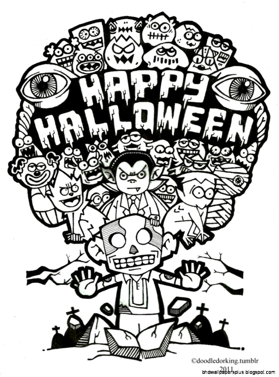 Halloween Day Doodle HD Wallpapers Plus