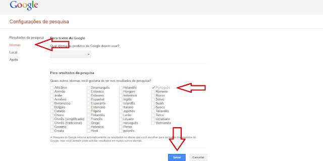 Ana Tutoriais: Configurando o Google para português Brasil