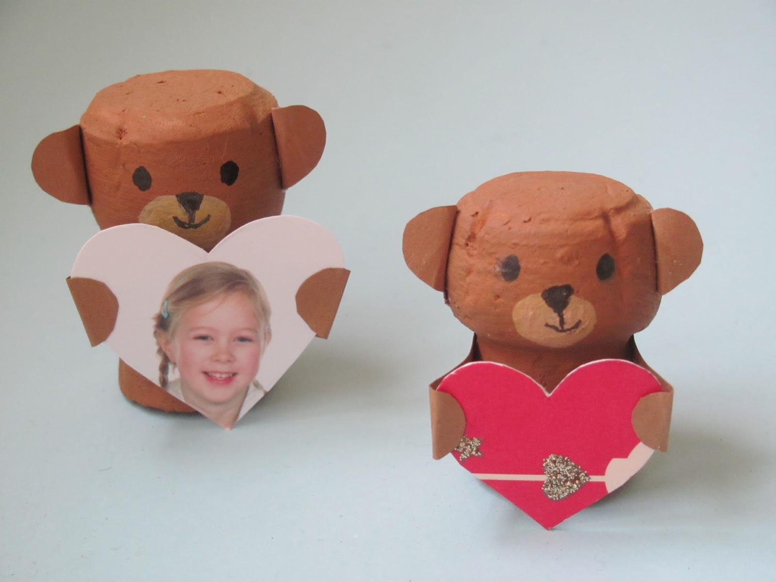 Jumble Tree Ted with a heart cork craft for Mother's Day