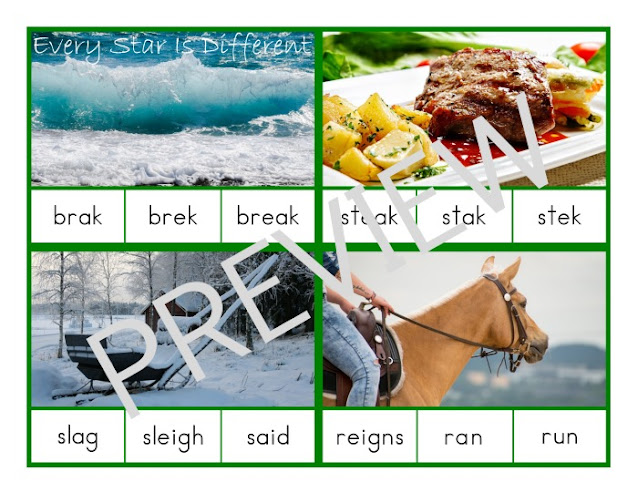 Montessori-inspired Advanced Language Easy Word Identification Clip Cards