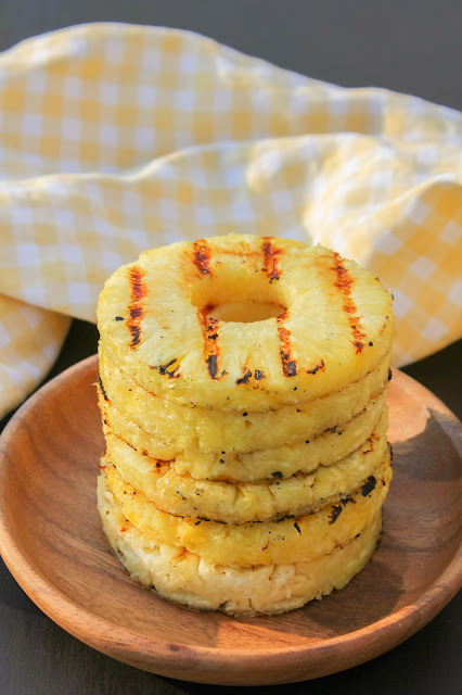 Grilled Pineapple with Vanilla Sorbet | The Chef Next Door #SundaySupper