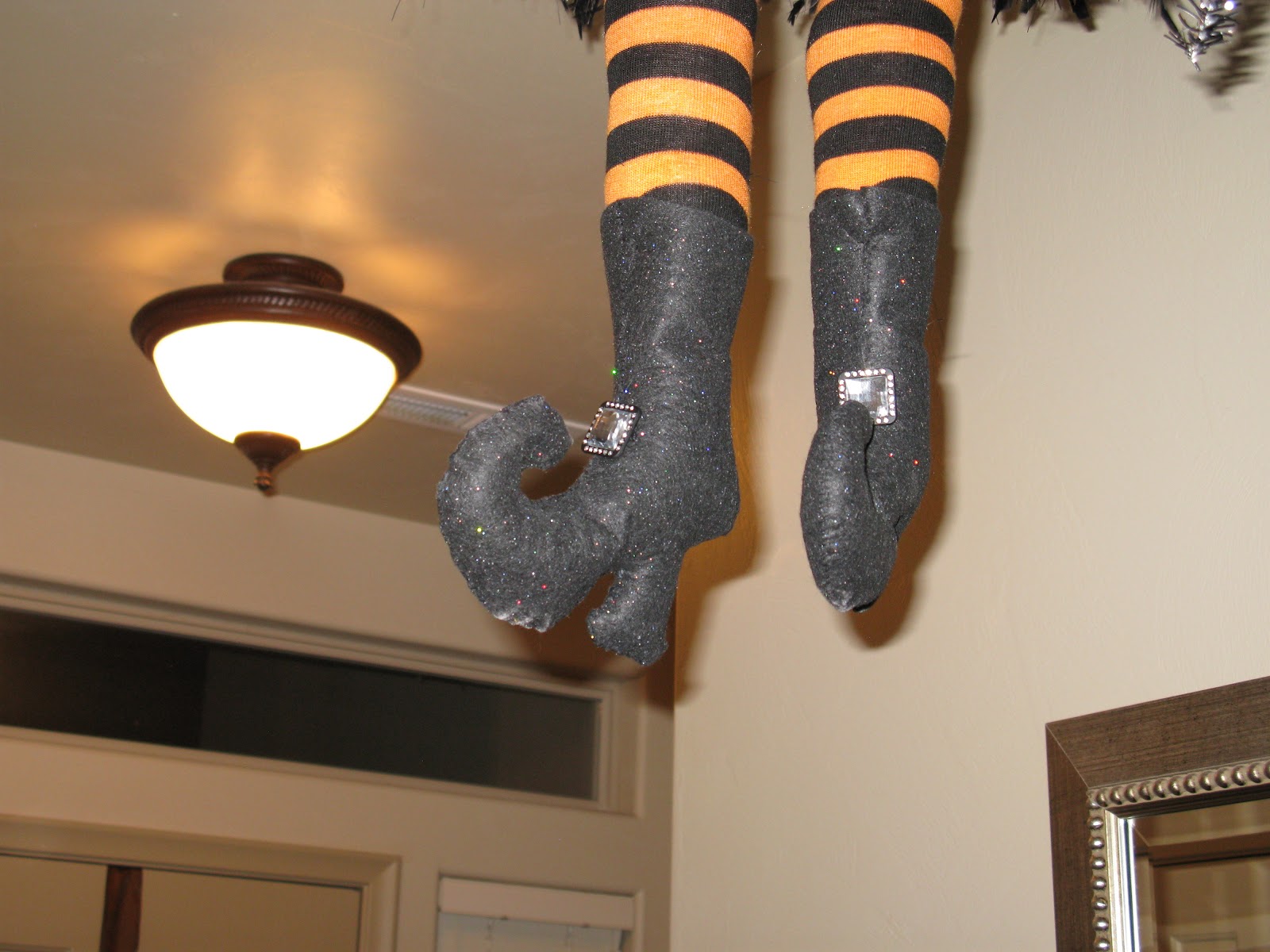 The Funky Letter Boutique Halloween witch falling from the ceiling