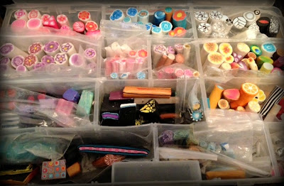 My stash of polymer clay canes