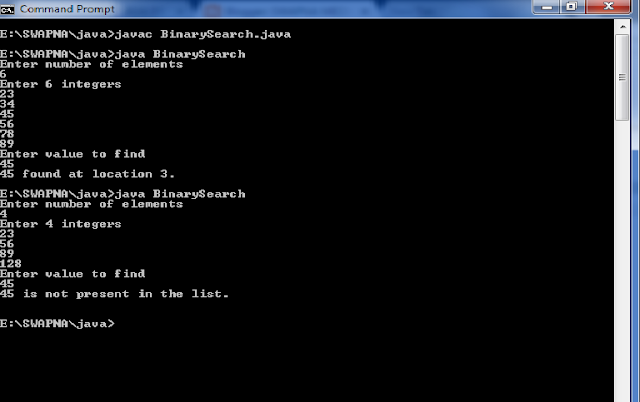 SWAPNA MEDIKONDA: Write a JAVA program to search for an element in a ...