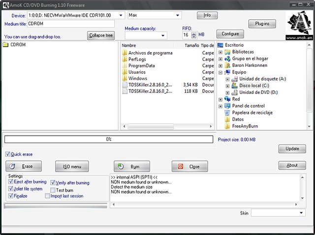 Descargar AmoK CD/DVD Burning Gratis para Windows