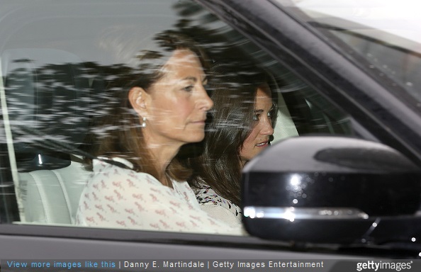Carole Middleton and Pippa Middleton arrive at Kensington Palace the day after the birth of The Duke And Duchess Of Cambridge's daughter at Kensington Palace 
