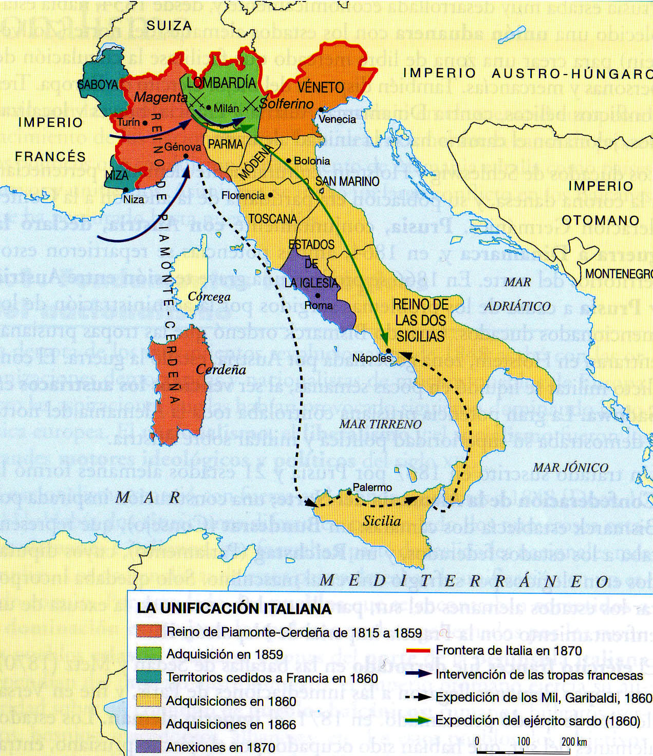 IES SANTA CLARA GEOGRAFIA E HISTORIA: Mapa Unificación de Italia
