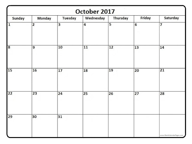 October 2017 Calendar, free October 2017 Calendar, printable October 2017 Calendar, October 2017 Calendar Printable, October 2017 Calendar template, October Calendar 2017, October 2017 Blank Calendar