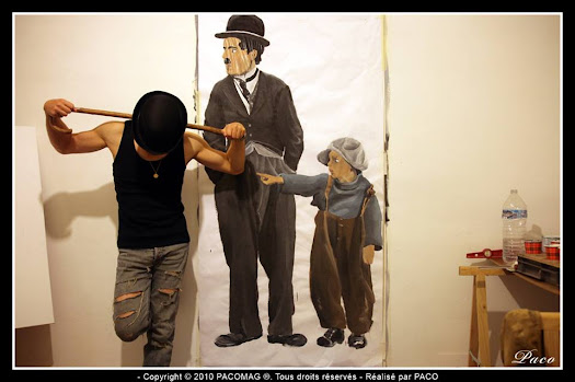 Street art Où es Charlie Paco illustrateur graphiste Street dessins inspiré du film the kid de Charlie Chaplin par Paco