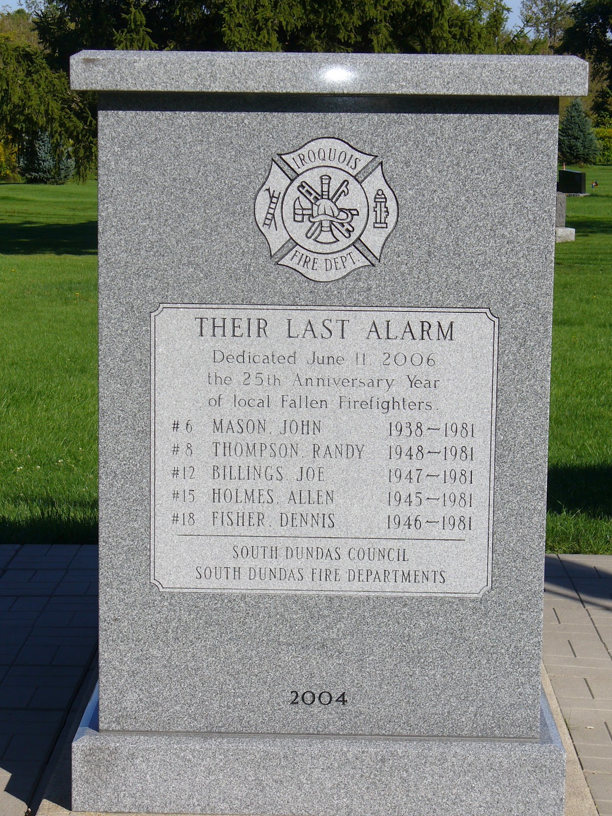 Ontario War Memorials Iroquois Seaway Cemetery