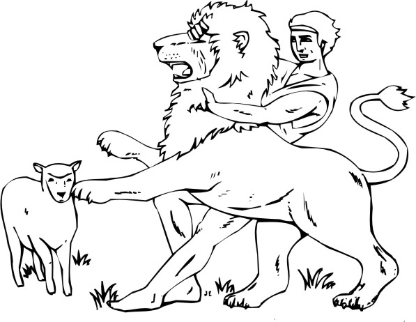 david and the lions den coloring pages - photo #18