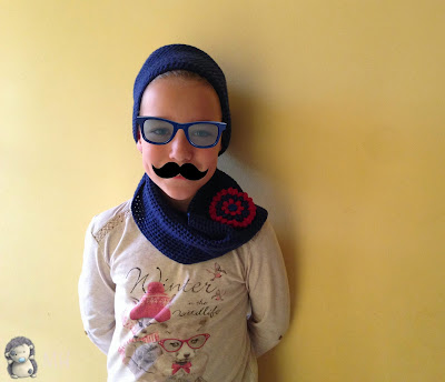 Bufanda a crochet con flor popcorn