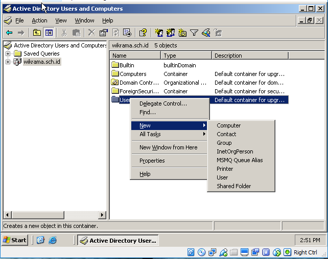Management Hak akses User di Windows Server 2003 - Wibowo Lab's