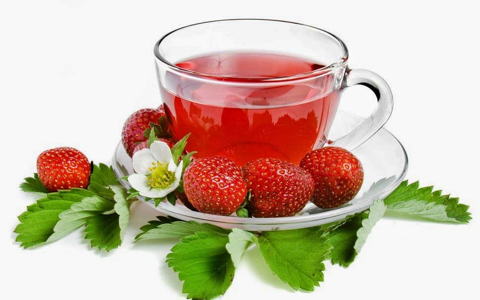 tea-with-strawberry-saucer-leaves-images